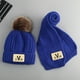 thumbnail image 3 of Qarigey Conjunto de 2 unidades de bufanda para niños, sombrero elástico de felpa, calentador de cabeza, Color sólido, cálido, frío, Sombreros Azul, 3 of 6