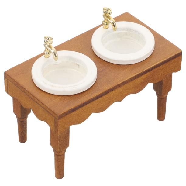 Casa de muñecas en miniatura, accesorio para lavabo de baño, decoración para lavabo de baño, diseño de escena de baño