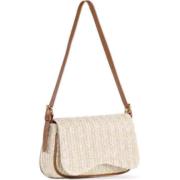 Straw Purses for Women - Summer Beach Shoulder Purse - Boho Clutch Underarm Bag