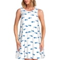 thumbnail image 1 of Fotbe Cute Shark Vestido de Verano sin Mangas para Mujer – Vestido Midi Línea A, Estilo Camiseta Floral, Vestido Playero Casual y Fluido, 1 of 7