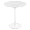 thumbnail image 2 of Modway Lippa 20" Round Artificial Marble Side Table in White White, 2 of 7