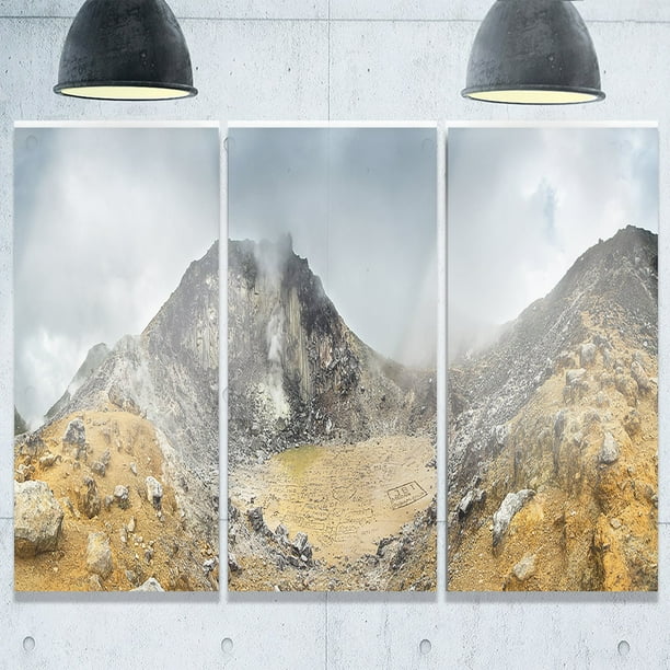 Design Art Designart Volcano Panorama With Dramatic Sky Landscape Glossy Metal Wall Art 36 In Wide X 28 In High 3 Panels Walmart Com Walmart Com