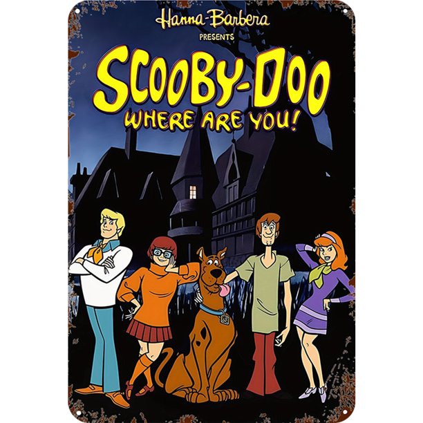 Placa Metal SCOOBY-DOO DÓNDE ESTÁS pintura hierro rectangular 30x40cm