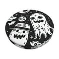 thumbnail image 1 of Disketp Black White Spooky Ghosts Funda Redonda para Taburete, Funda de Cojín para Silla de Bar Suave y Elástica-14 inch, 1 of 7