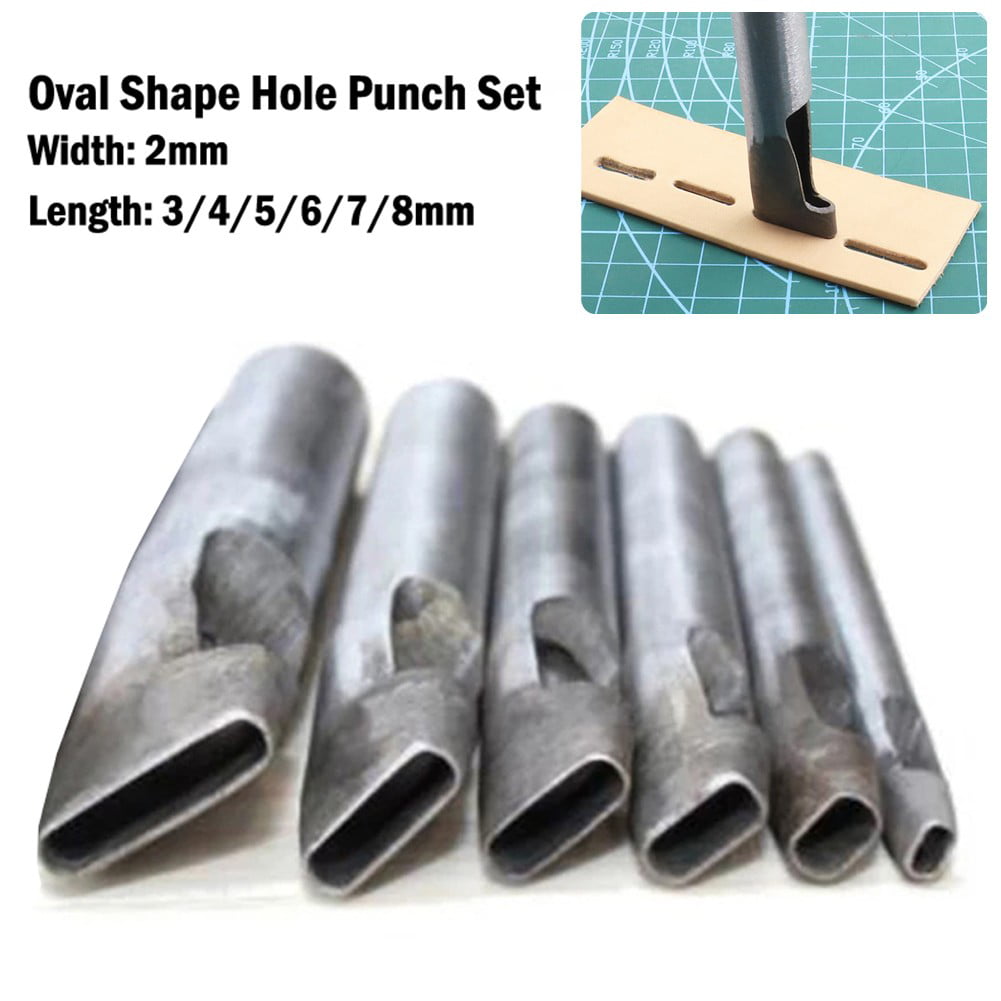 6Pcs Processing Oval Shaped Hole Punch Cutter Belt Watch Band