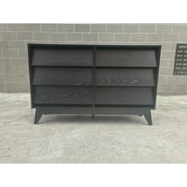 Garvee 6-Drawer Dresser for Bedroom, 47.2" Wide Mid Century Chest of Drawers, Wooden Dresser TV Stand, Vintage Dressers with Bevel Design