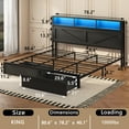 thumbnail image 3 of Fastroby King Bed Frame with Storage Headboard & Drawers, Farmhouse Style, No Box Spring Needed, Black, 3 of 10