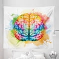 thumbnail image 1 of Watercolor Tapestry, Vibrant Colorful Human Brain Body Neurology Hemispheres Creative Intelligence, Fabric Wall Hanging Decor for Bedroom Living Room Dorm, 5 Sizes, Multicolor, by Ambesonne, 1 of 1