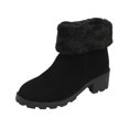thumbnail image 4 of POROPL Womens Boots Ankle Chunky Fleece Shoes,Boots for Saving Size 5.5, 4 of 6