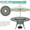 thumbnail image 6 of VIVIJASON Outdoor 61" Patio Dining Table for 6-8 Person, Large Patio Round Dining Table with 35.4" Lazy Susan, Dark Bronze Cast Aluminum Rustic Patio Table W/Umbrella Hole for Balcony, Porch and Deck, 6 of 7
