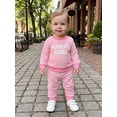 thumbnail image 4 of Loicainy Baby Toddler Girl 2-piece Outfit 6 12 18 24 Months 2T 3T Striped Long Sleeve Embroidery Letters Sweatshirt Pants Clothes Set, 4 of 9