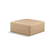 Meridian Furniture Cube Tan Vegan Leather Ottoman