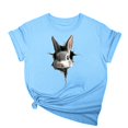 thumbnail image 1 of Tops de Cuello Alto para las Mujeres Amante Impreso Camiseta Cuello Redondo Manga Corta, Poliéster Spandex, 1 of 7