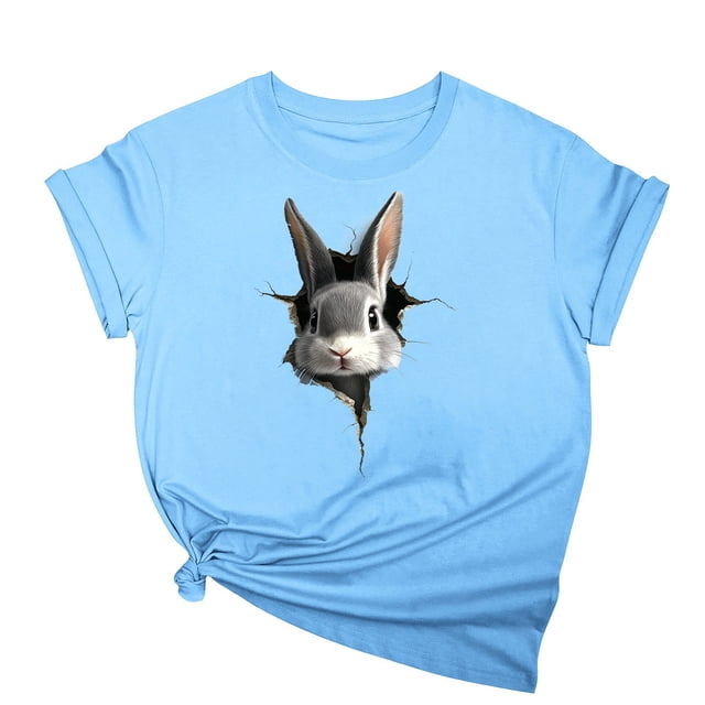 Tops de Cuello Alto para las Mujeres Amante Impreso Camiseta Cuello Redondo Manga Corta, Poliéster Spandex
