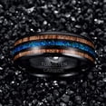 thumbnail image 2 of NUNCAD Handmade Tungsten Wedding Ring with Hawaii Koa Wood Domed Black for Men Women 6mm/8mm, 2 of 5