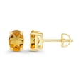 thumbnail image 2 of Decadence Yellow Gold Plated 925 Sterling Silver 7x5mm Oval Cut Natural Citrine November Birthstone Screwback Stud Earrings, 2 of 7