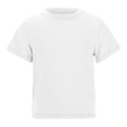 thumbnail image 3 of Ticikt Boys Rash Guard Kids Short Sleeve Crewneck Solid Boys Swim Shirt for Beach Pool Summer Water Activities Casual Tops,Color:White,Size:3-4 Years, 3 of 9