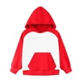 thumbnail image 3 of Aocisk Girls Long Sleeve Hooded Sweatshirt Soft Pullover Top For Everyday Wear Red 3-4 Years, 3 of 7