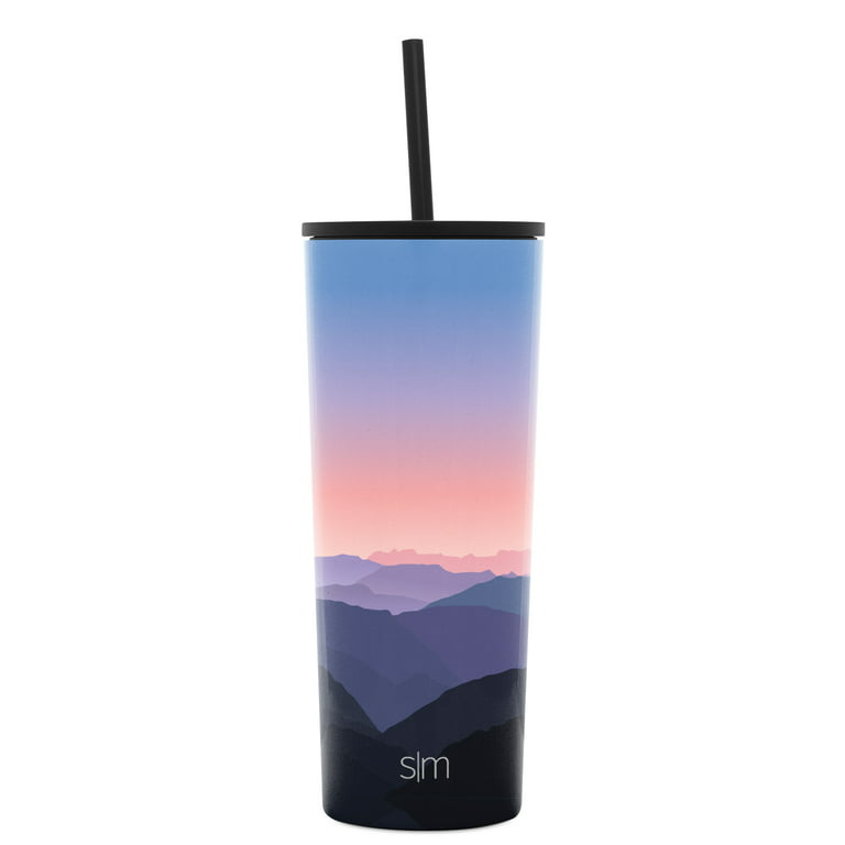 Simple Modern 24oz Classic Tumbler with Straw Lid & Flip Lid - Travel Mug  Gift Vacuum Insulated Coffee Beer Pint Cup - 18/8 Stainless Steel Water  Bottle Shimmer: Sea Salt 
