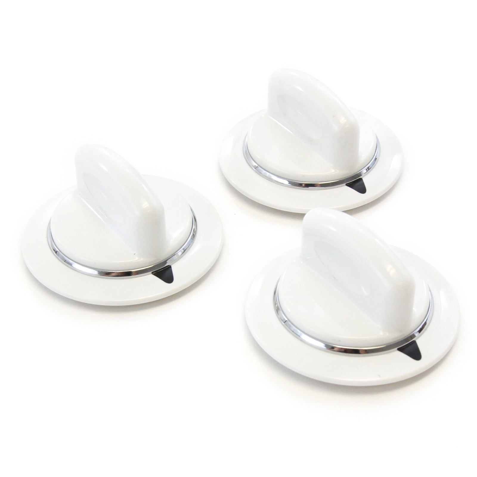 3 White Dryer Timer Control Knobs Replacement Compatible with General