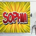 thumbnail image 1 of Ambesonne Sophia Shower Curtain, Retro Comic Western Name, 69"Wx84"L, Yellow Red and Black, 1 of 3