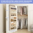 thumbnail image 4 of Organizador de zapatos FENTEC para colocar sobre la puerta, 68 bolsillos, 8 niveles, color beige, 4 of 8