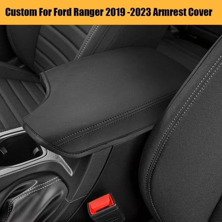 Car Center Console Lid Armrest Cover Custom For 2019-2023 Ford Ranger PU Leather