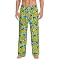 thumbnail image 1 of Kdxio Lemon Pattern Men's Pajama Pants, Elastic Waist with Drawstring and Pockets, Comfortable Loungewear-Medium, 1 of 6