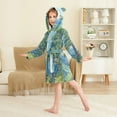 thumbnail image 4 of FORMRS Niños Bathrobe Unisex Hooded Robe Soft Plush Pajamas Sleepwear, Size 7-9T, Blue Mountain, 4 of 7