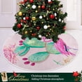 thumbnail image 6 of FMSHPON Pink Flamingo Xmas Christmas Tree Skirt Stand Mat for Holiday Party Decoration Indoor Outdoor 36 inches, 6 of 6