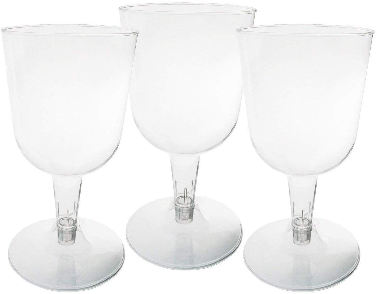 Plastic Wine Glasses 5 oz. 2 Piece Clear (40/Pkg) Pkg/6