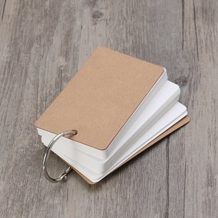 

300 Pages Binder Ring Easy Flash Kraft Paper Study Cards Bookmark DIY Greeting Index (White)