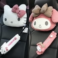 thumbnail image 2 of Lindo reposacabezas de coche Kuromi de Sanrio, funda de cinturón de seguridad para asiento trasero, cojín de peluche estilo japonés Kawaii My Melody, decoración para coche, regalos, 2 of 5