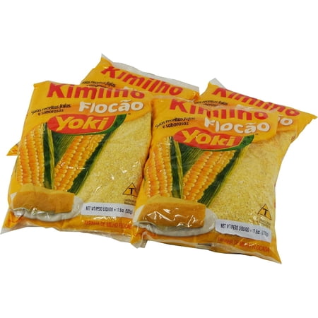 Kimilho PreCooked Flocked Corn Meal (PACK OF 04) | Farinha de Milho Flocada 500g