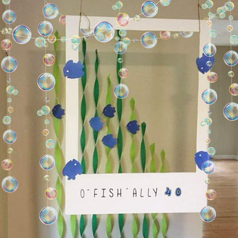 Visland 2PCS Flat Under the Sea Bubble Garland for Little Mermaid Party  Decor Floating Hanging Bubbles Streamer Pool Ocean Kids Birthday Baby  Shower
