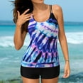 thumbnail image 2 of Hwmodou Women Plus Size Bikini Swimwear Tankini Digital Print Bikini Set Swimsuit Adjustable Strap Split Bathing Suit, 2 of 9