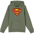 thumbnail image 5 of Superman Logo Adult Olive Long Sleeve Hoodie-XXL, 5 of 7