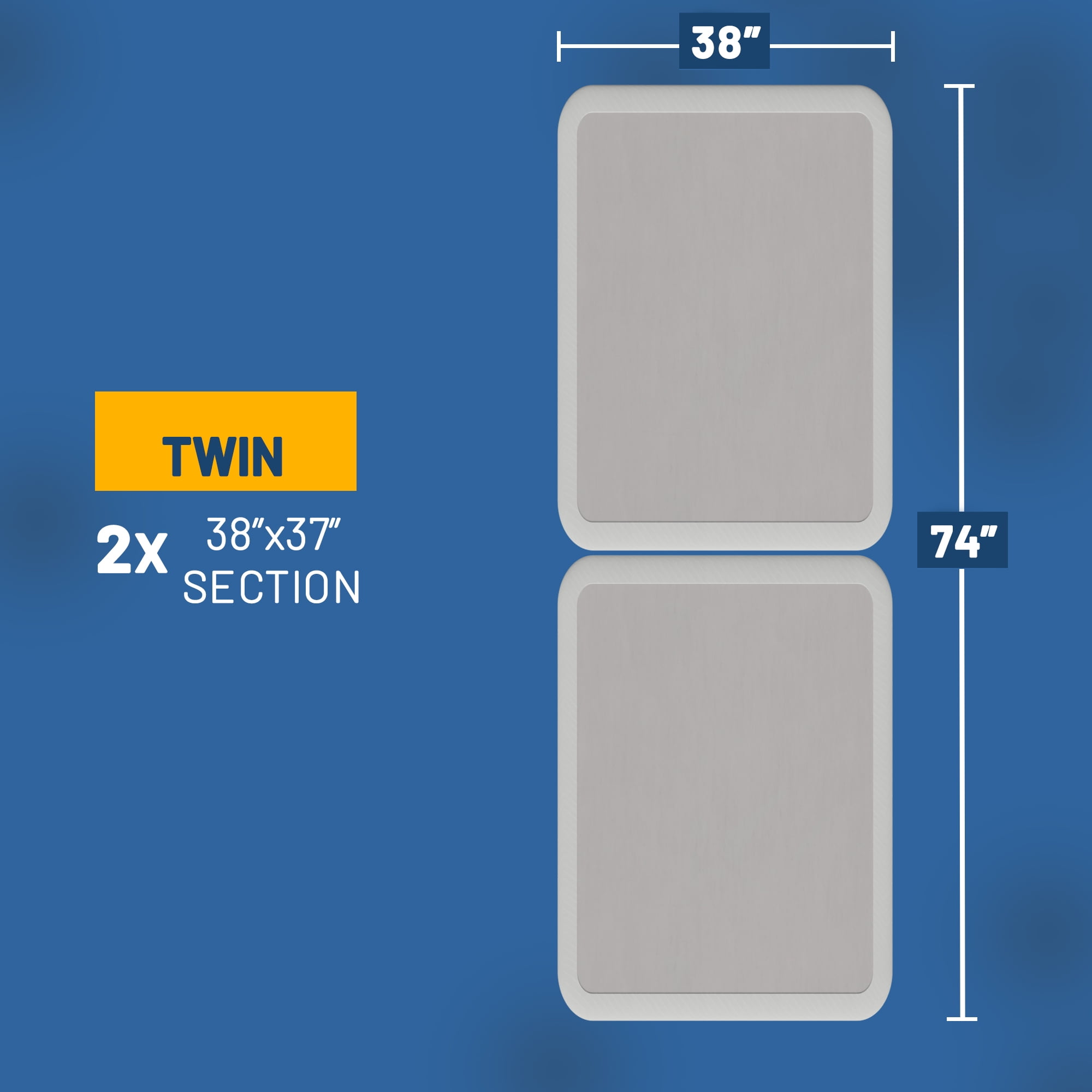 Continental Sleep, Box Spring Bed Base Twin Size, 4-Inch Wood Mattress Foundation, Quiet Noise Free, 2-Pieces Under Mattress Support BoxSpring, Fully Assembled, White