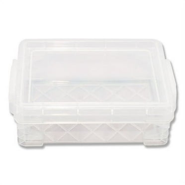 2PK Advantus Super Stacker Crayon Box, Plastic, 4.75 x 3.5 x 1.6, Clear (40311)