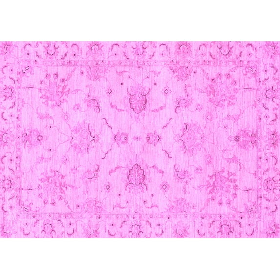 Ahgly Company Indoor Rectangle Oriental Purple Traditional Area Rugs, 5' x 7'