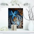 thumbnail image 1 of Blue Brown Fractal Flower Pattern - Floral Art Canvas Print, 1 of 3