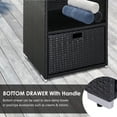 thumbnail image 6 of Outsunny Patio Wicker Pool Caddy, PE Rattan Storage Cabinet Holder, Outdoor Towel Rack for Pool for Space Saving Design, Espresso, 6 of 10
