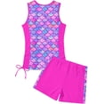 thumbnail image 2 of Traje de baño RAISEVERN para niñas, tankini, sirena, talla 10, con pantalones cortos, 2 of 6