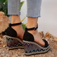 thumbnail image 4 of Sandales à Talon Compensé pour Femmes Chaussures Mode Été, 4 of 5