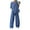 Blue, variant on Drses Women's Sets 2 Piece Outfits Track Suits Matching Sets Cotton Linen V-Neck Long Sleeve Tops Long Pants Casual Solid Color Suit