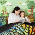thumbnail image 5 of Homewish Bohemian Nature Tree 7 Pieces Full Size Bedding Sets,Colorful Boho Glass Full Size Bed in a Bag,Navy Yellow,Black Reversible, 5 of 8