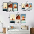 thumbnail image 4 of Designart "Minimal Beach House in Orange I" Beach Framed Wall Art Set Of 3 - Blue Coastal Beach Frame Canvas Set For Living Room Decor, 4 of 6