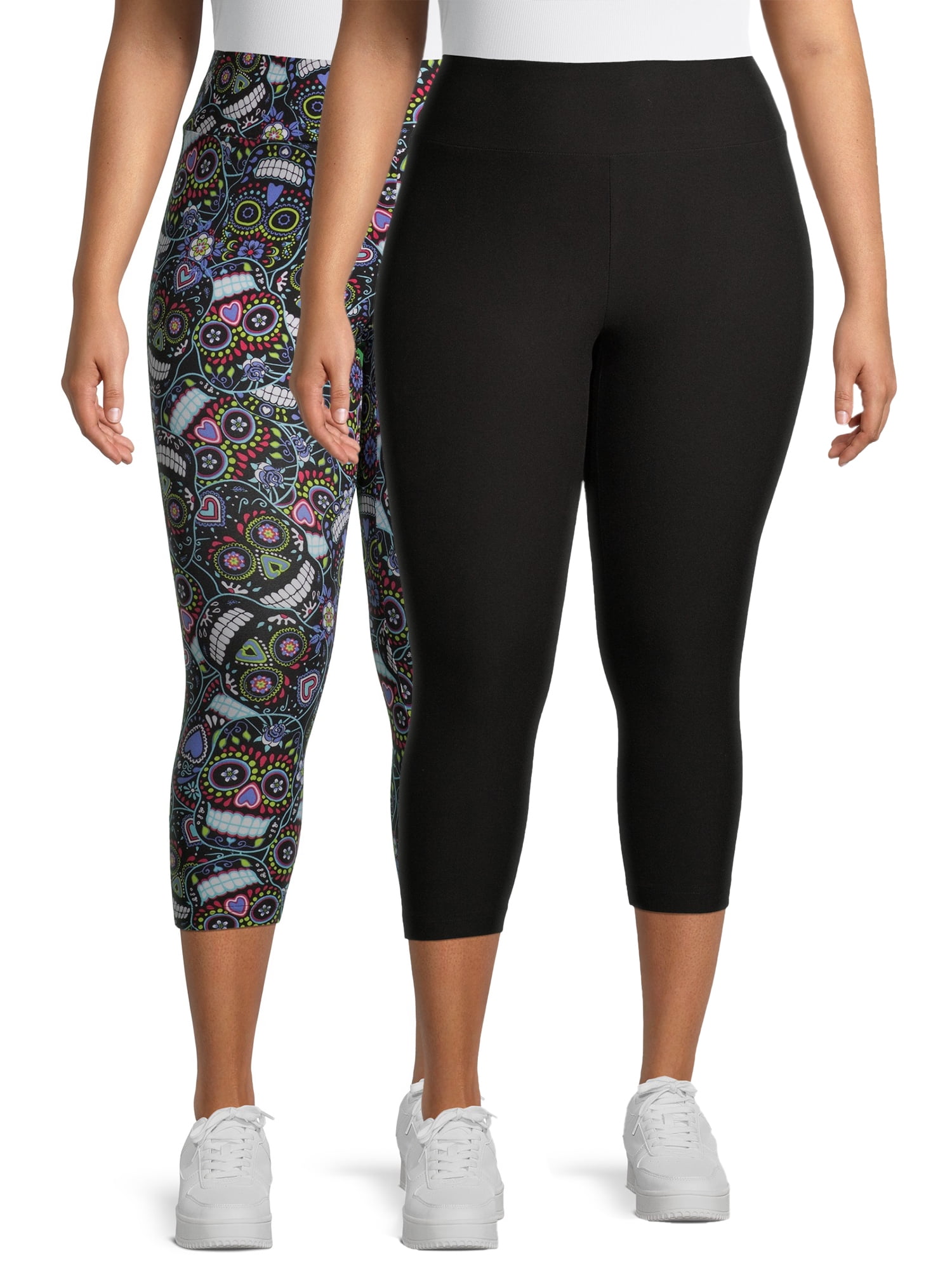 No Boundaries - No Boundaries Juniors' Plus Size Printed Capri Leggings ...