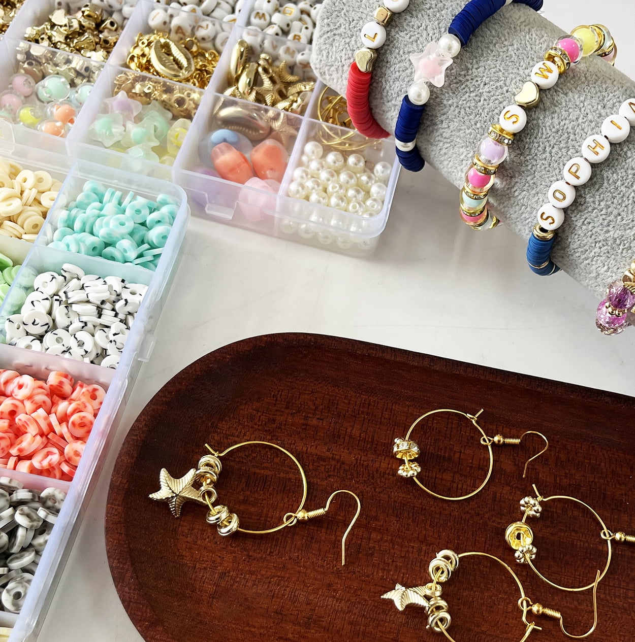 Bracelet Making Kit Clay Beads for Jewelry Making including Letter Beads Bracelet Charms for Adults Crafts for Christmas Birthday Easter Halloween 5691 Pcs