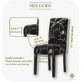 thumbnail image 6 of 4,6,8 Pc Elastic Dining Chair Covers, Spandex Dining Room Chair Covers Set of 6, 6Pc Wrinkle Resistant Parson Chair Slipcovers, Chair Covers for Dining Room Set of 4,6,8, Black Flower, 6 of 6
